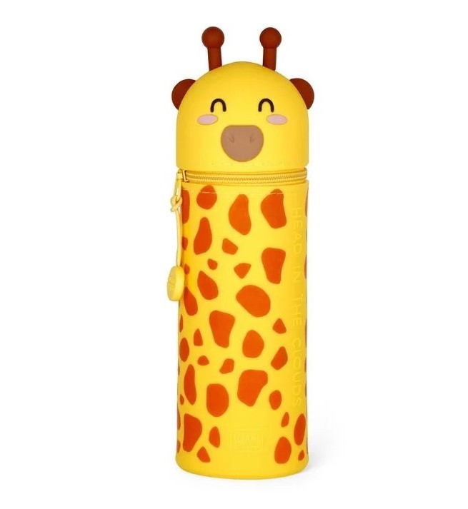 2-IN-1 SILICONE PENCIL CASE KAWAII - GIRAFFA